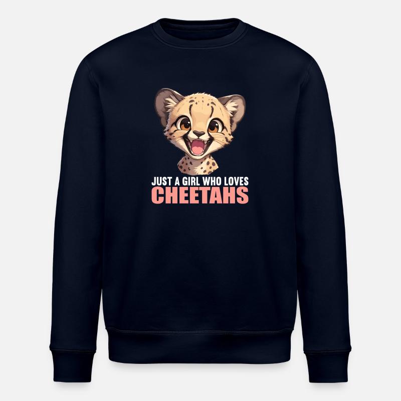 Cheetah Geparde Gepard - Stanley/Stella ROLLER Unisex Organic Sweatshirt - navy