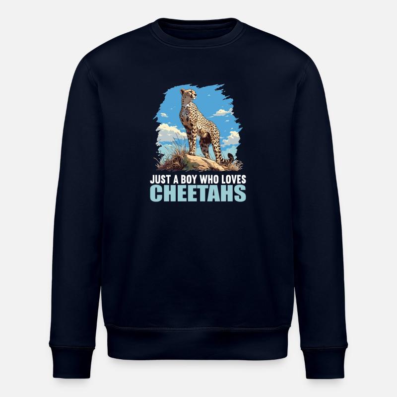 Cheetah Geparde Gepard - Stanley/Stella Unisex Bio-Sweatshirt ROLLER - Navy