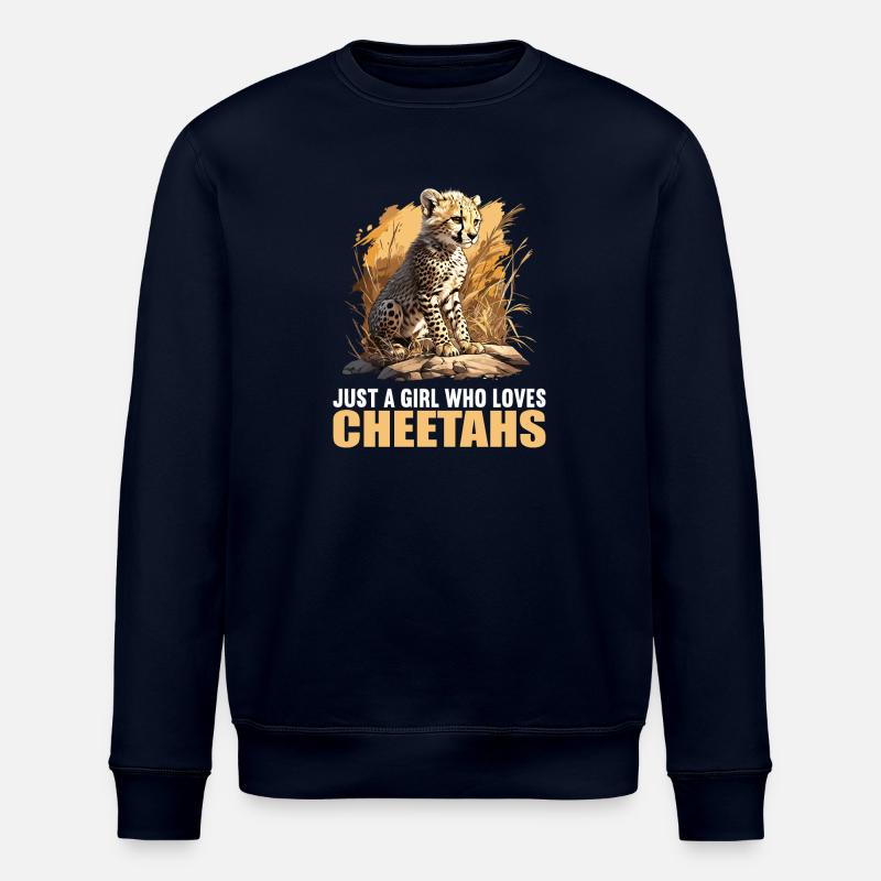 Cheetah Geparde Gepard - Stanley/Stella Unisex Bio-Sweatshirt ROLLER - Navy
