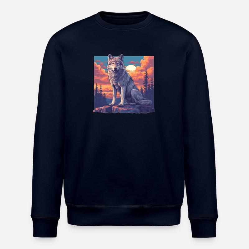 Wolves Wolf - Stanley/Stella ROLLER Unisex Organic Sweatshirt - navy