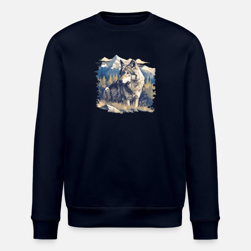 Wolves Wolf - Stanley/Stella ROLLER Unisex Organic Sweatshirt - navy