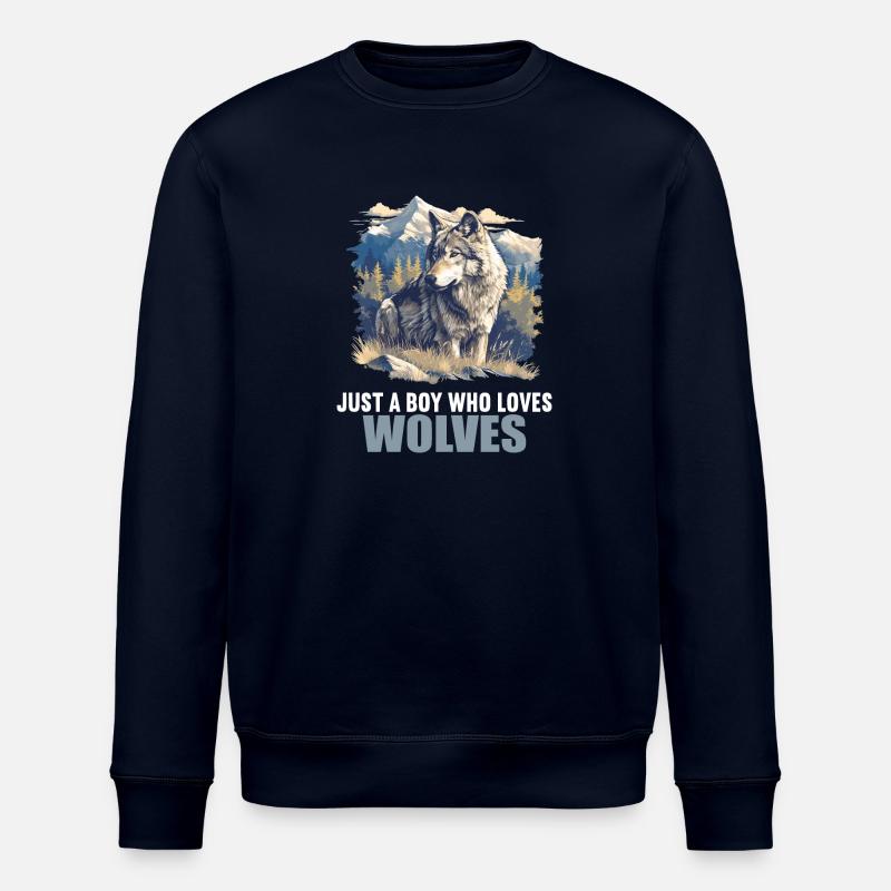 Wolves Wolf - Stanley/Stella ROLLER Unisex Organic Sweatshirt - navy