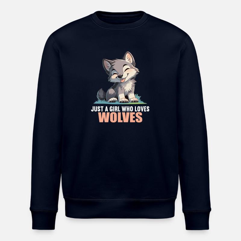 Wolves Wolf - Stanley/Stella ROLLER Unisex Organic Sweatshirt - navy