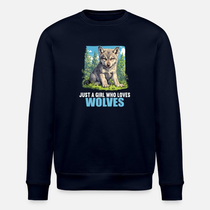 Wolves Wolf - Stanley/Stella ROLLER Unisex Organic Sweatshirt - navy