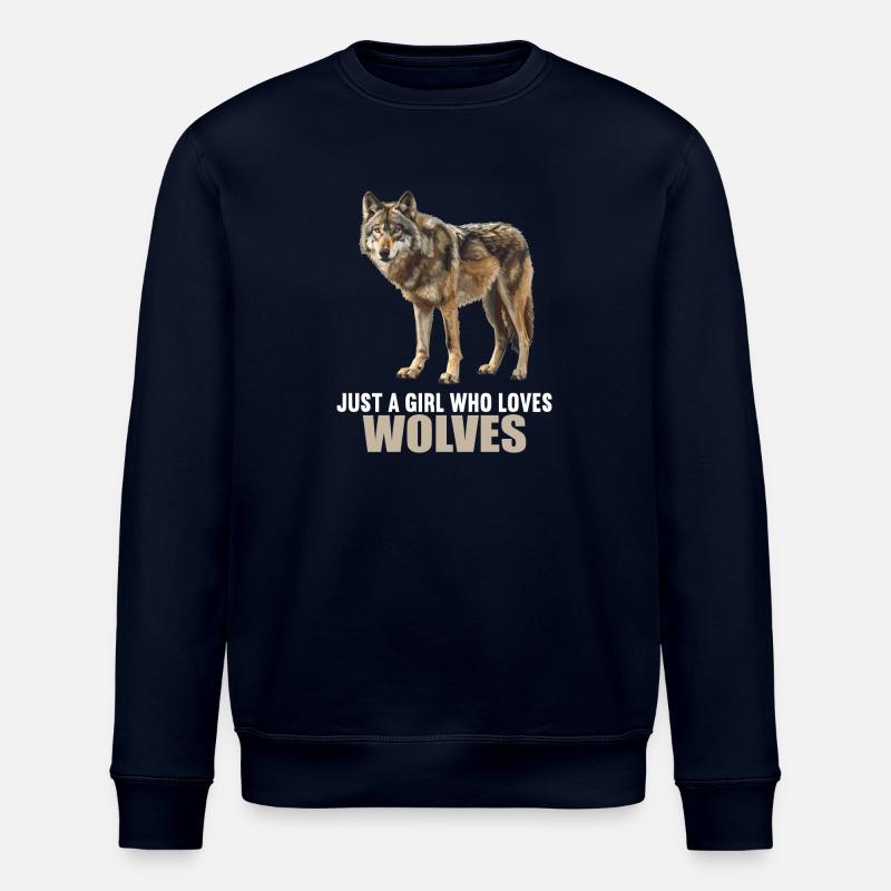 Wolves Wolf - Stanley/Stella ROLLER Unisex Organic Sweatshirt - navy