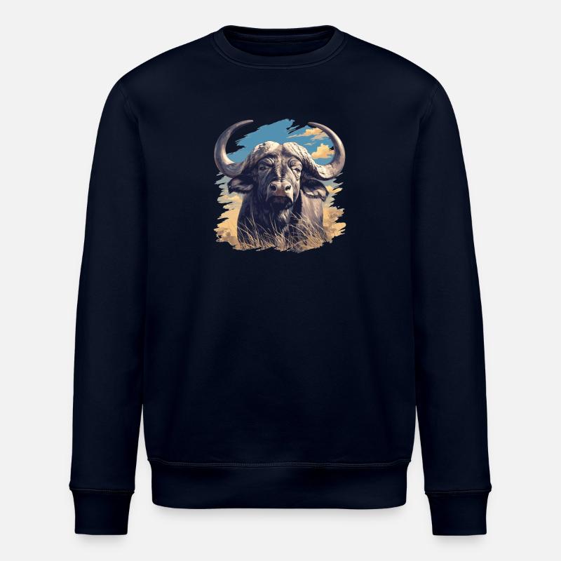 Buffles Buffalo Büffel - Sweat bio ROLLER Stanley/Stella Unisexe - marine