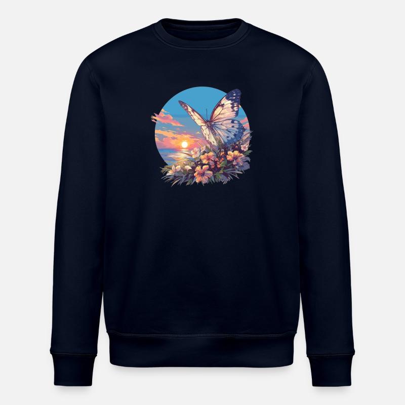 papillon papillons papillon papillon - Sweat bio ROLLER Stanley/Stella Unisexe - marine