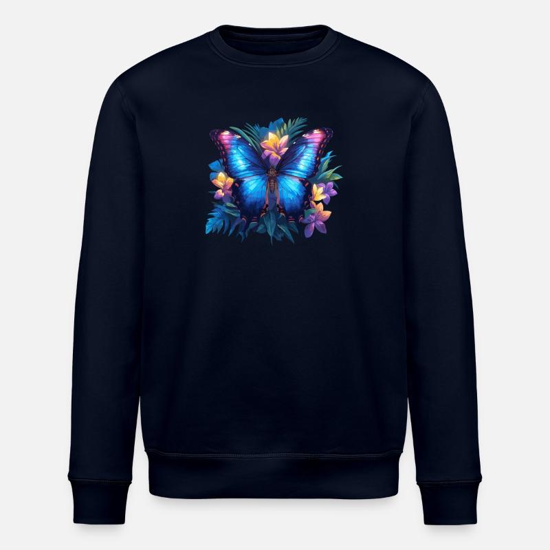 Butterfly Schmetterlinge Schmetterling - Stanley/Stella Unisex Bio-Sweatshirt ROLLER - Navy