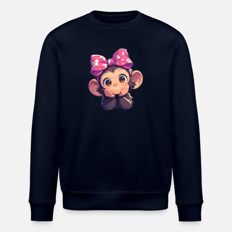 Chimpanzee Schimpansen Schimpanse - Stanley/Stella ROLLER Unisex Organic Sweatshirt - navy