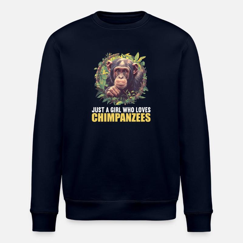 Chimpanzee Schimpansen Schimpanse - Stanley/Stella ROLLER Unisex Organic Sweatshirt - navy