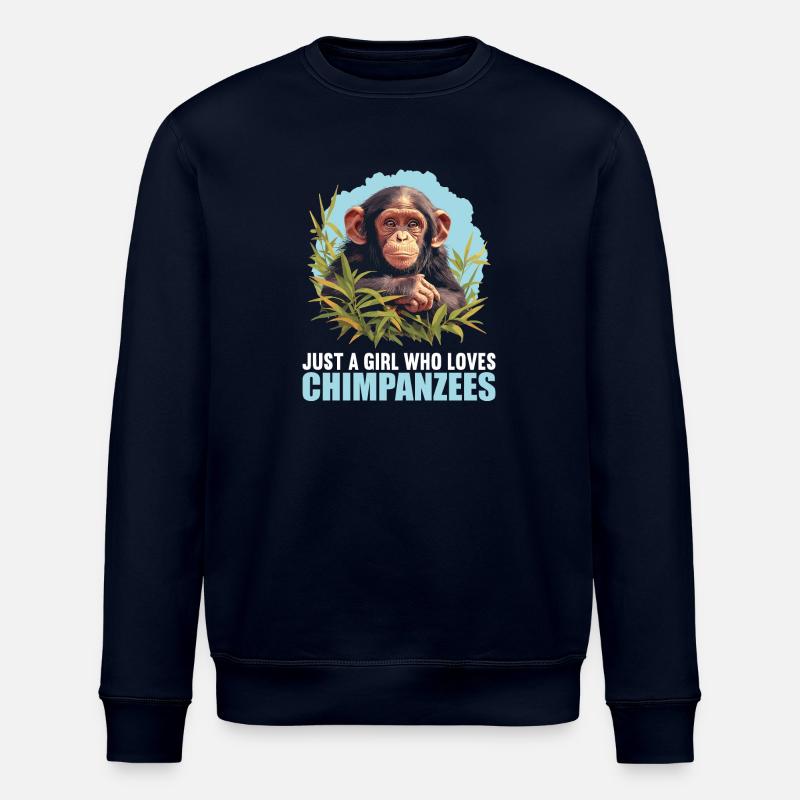 Chimpanzee Schimpansen Schimpanse - Stanley/Stella Unisex Bio-Sweatshirt ROLLER - Navy