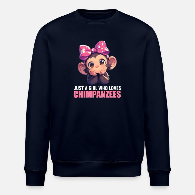 Chimpanzee Schimpansen Schimpanse - Stanley/Stella Unisex Bio-Sweatshirt ROLLER - Navy