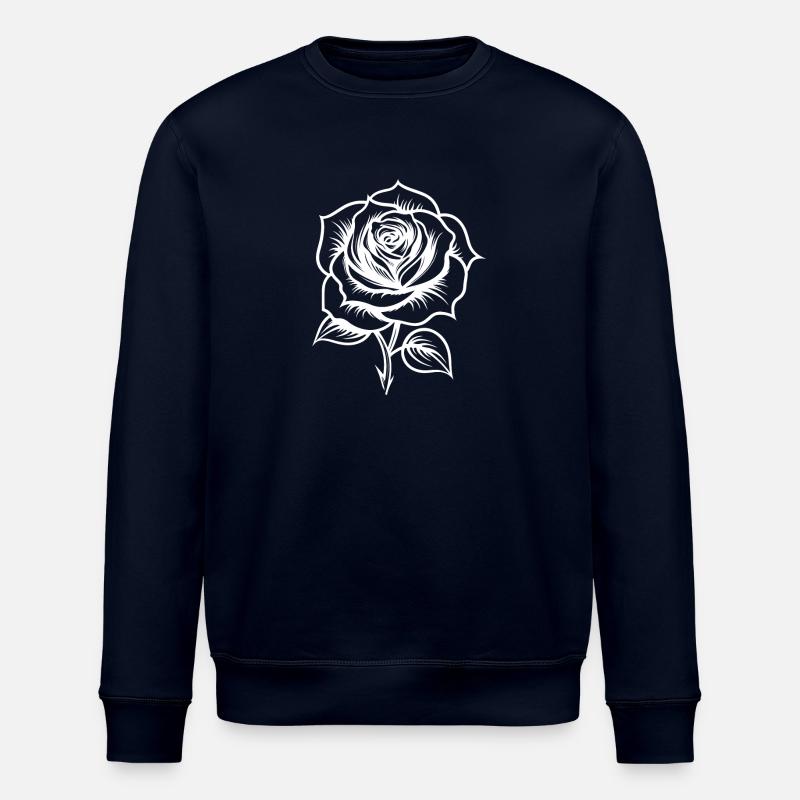 Fleur de rose Amour - Sweat bio ROLLER Stanley/Stella Unisexe - marine