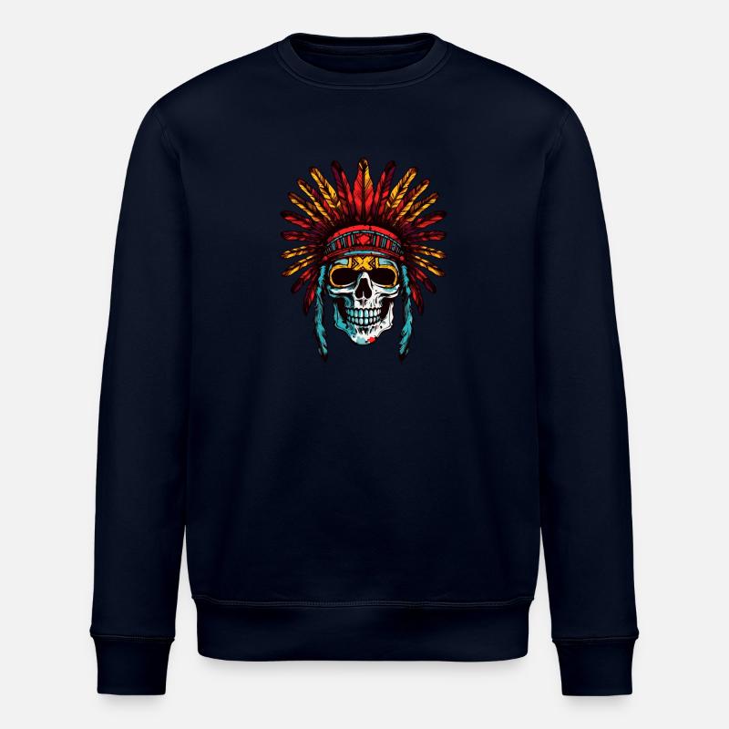 Apache Totenkopf Indianer - Stanley/Stella Unisex Bio-Sweatshirt ROLLER - Navy