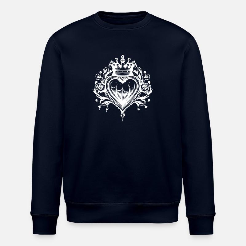 Herz Krone Liebe - Stanley/Stella Unisex Bio-Sweatshirt ROLLER - Navy