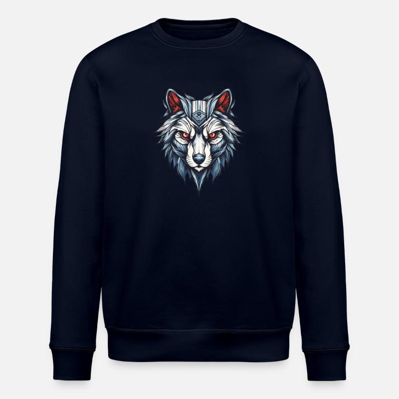 Portrait de loup - Sweat bio ROLLER Stanley/Stella Unisexe - marine