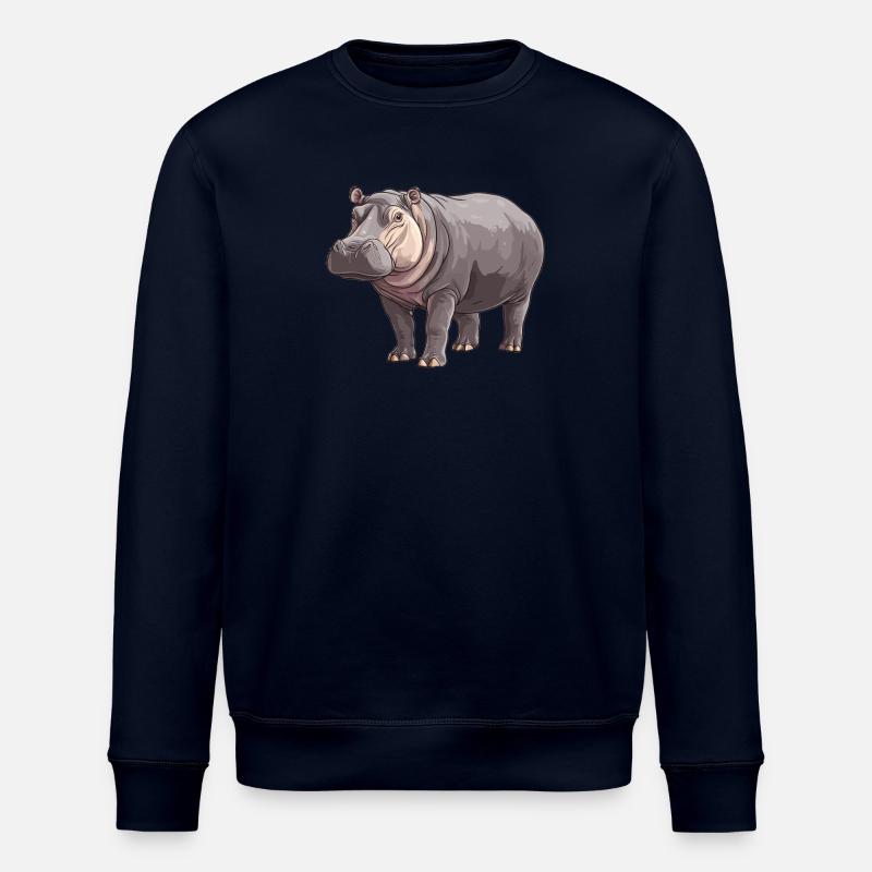Nilpferd Flußpferd - Stanley/Stella Unisex Bio-Sweatshirt ROLLER - Navy
