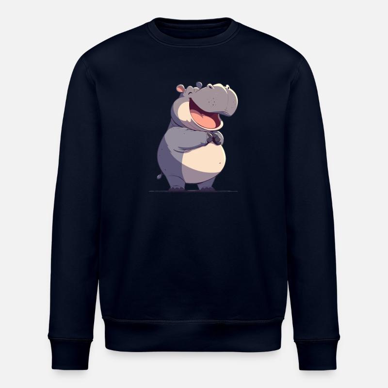 Nilpferd Flußpferd - Stanley/Stella Unisex Bio-Sweatshirt ROLLER - Navy