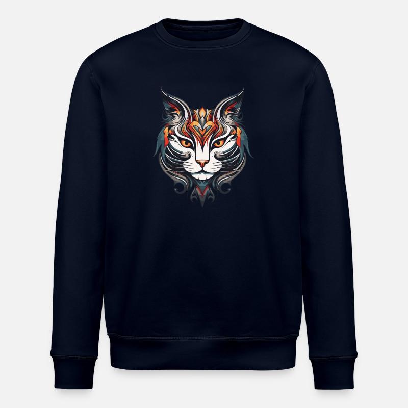 Katze Portrait Kopf - Stanley/Stella Unisex Bio-Sweatshirt ROLLER - Navy