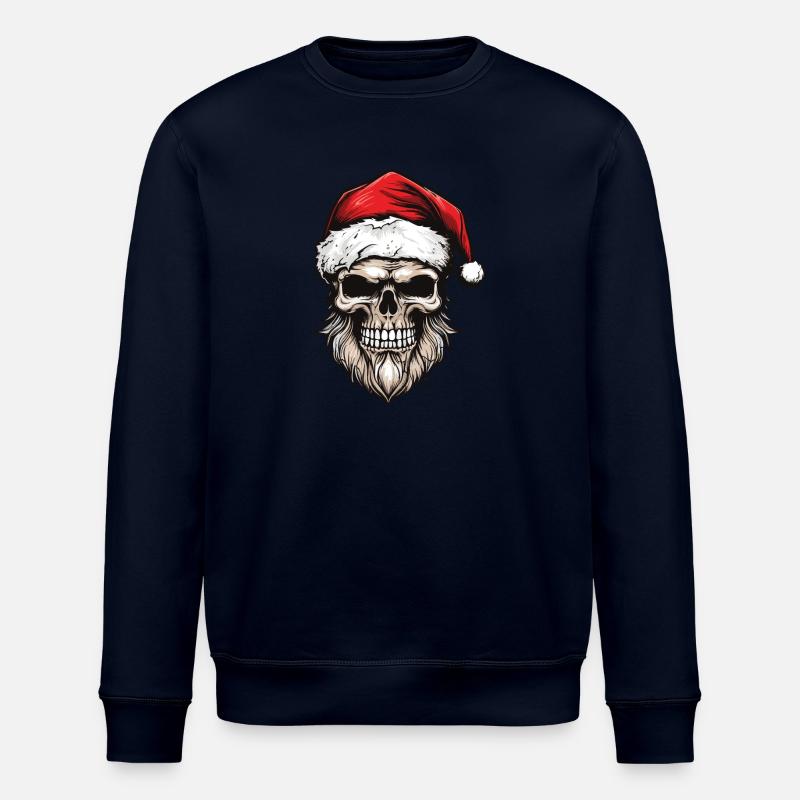 Crâne de Père Noël - Sweat bio ROLLER Stanley/Stella Unisexe - marine