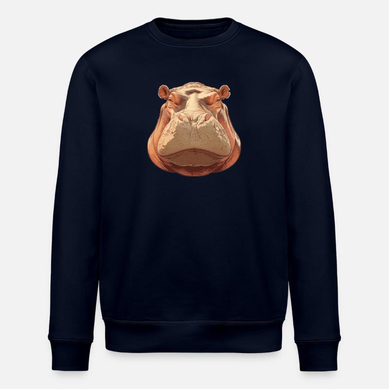 Nilpferd Flußpferd - Stanley/Stella Unisex Bio-Sweatshirt ROLLER - Navy