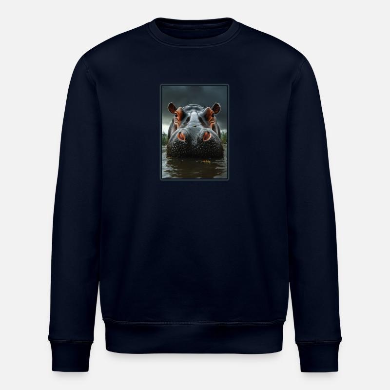 Nilpferd Flußpferd - Stanley/Stella Unisex Bio-Sweatshirt ROLLER - Navy