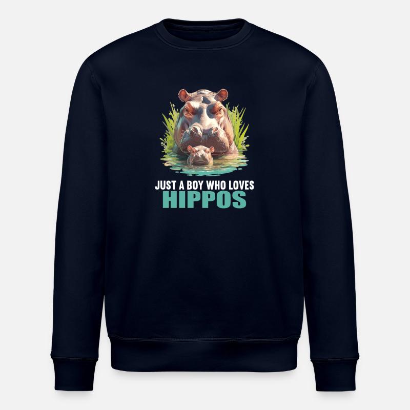 Nilpferd Flußpferd - Stanley/Stella Unisex Bio-Sweatshirt ROLLER - Navy