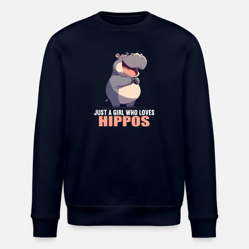 Nilpferd Flußpferd - Stanley/Stella Unisex Bio-Sweatshirt ROLLER - Navy