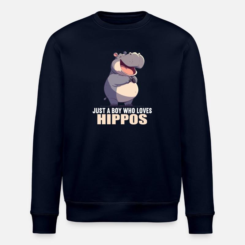 Nilpferd Flußpferd - Stanley/Stella Unisex Bio-Sweatshirt ROLLER - Navy