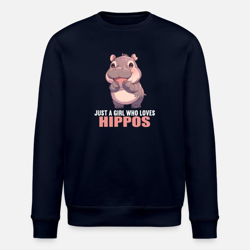 Nilpferd Flußpferd - Stanley/Stella Unisex Bio-Sweatshirt ROLLER - Navy