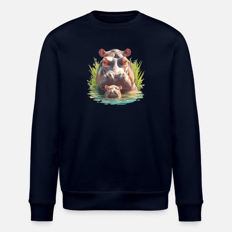 Nilpferd Flußpferd - Stanley/Stella Unisex Bio-Sweatshirt ROLLER - Navy