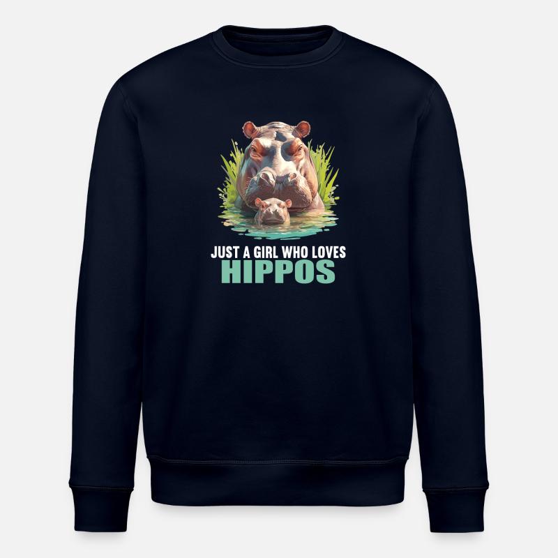 Nilpferd Flußpferd - Stanley/Stella Unisex Bio-Sweatshirt ROLLER - Navy