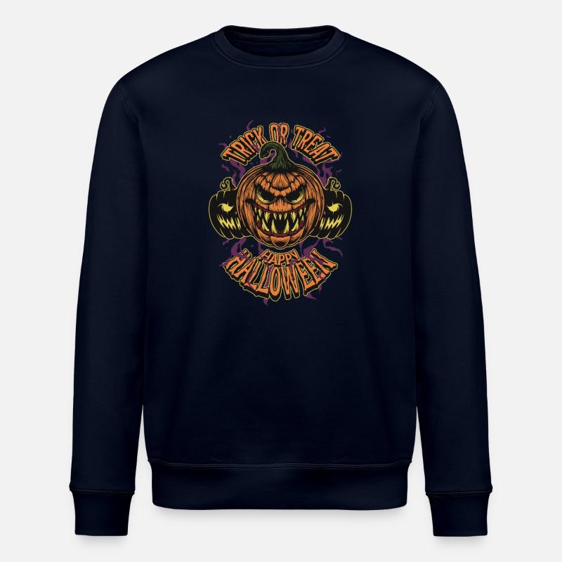 Halloween Kürbis - Stanley/Stella Unisex Bio-Sweatshirt ROLLER - Navy
