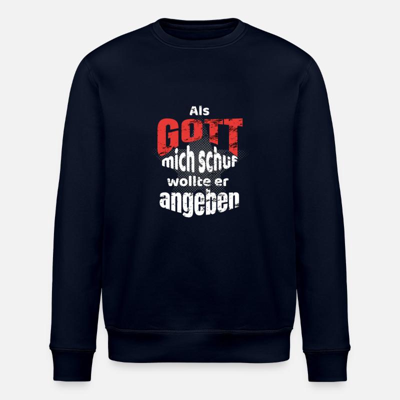 When God created me - Stanley/Stella ROLLER Unisex Organic Sweatshirt - navy