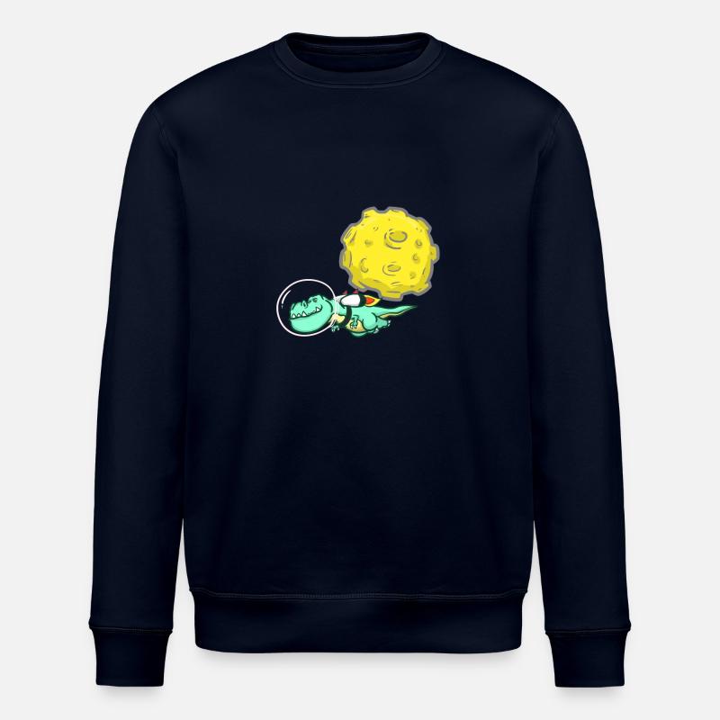Dino - T-Rex - Moon - Space - Astronaut - Stanley/Stella ROLLER Unisex Organic Sweatshirt - navy