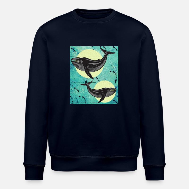 Baleines de baleine - Sweat bio ROLLER Stanley/Stella Unisexe - marine