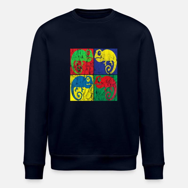 Chamäleon Pop Art - Stanley/Stella Unisex Bio-Sweatshirt ROLLER - Navy
