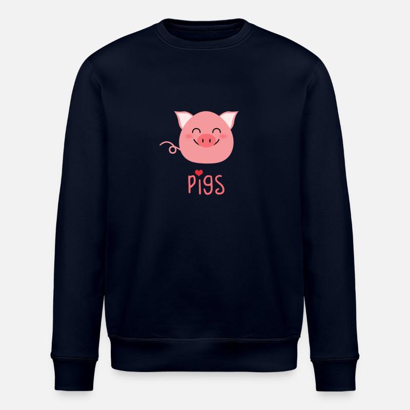 Niedliches Schweinchen - Stanley/Stella Unisex Bio-Sweatshirt ROLLER - Navy