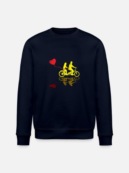 Wedding Gift Bicycle Tandem Gift - Stanley/Stella ROLLER Unisex Organic Sweatshirt - navy