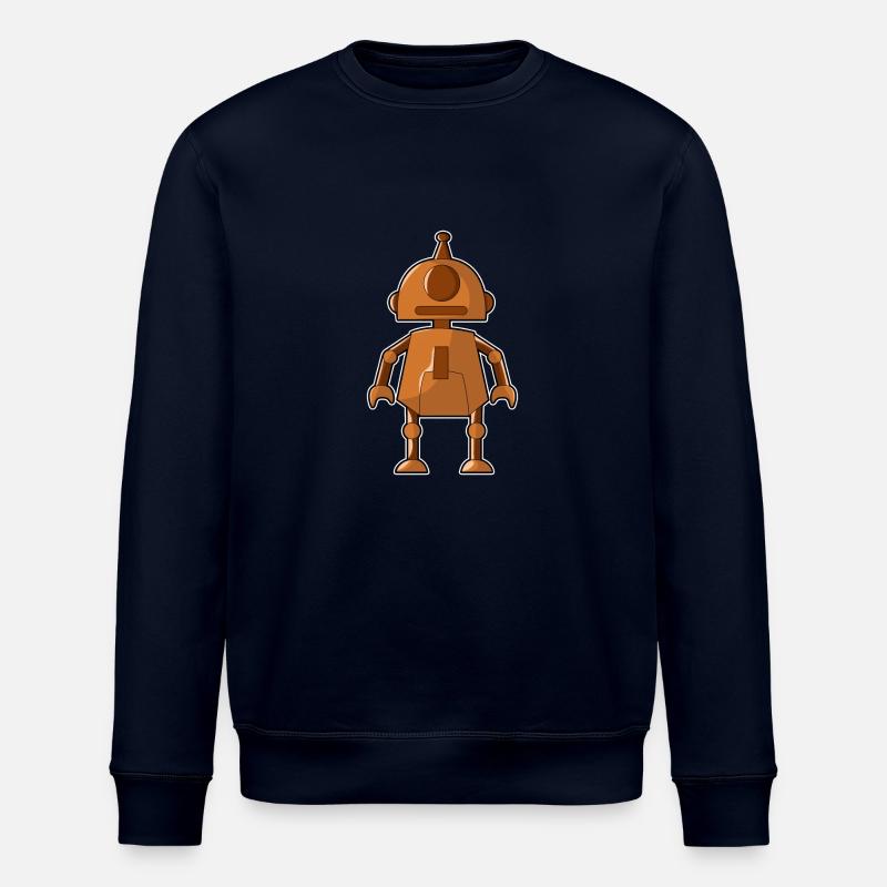 Little orange robot - Stanley/Stella ROLLER Unisex Organic Sweatshirt - navy