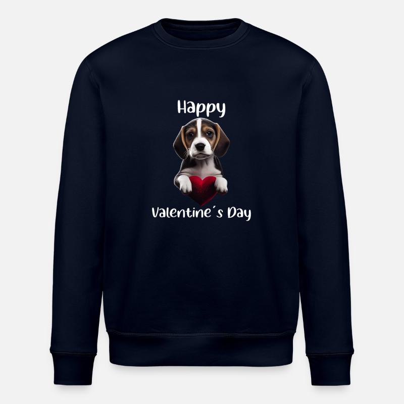 Happy Valentins Day Beagle - Stanley/Stella Unisex Bio-Sweatshirt ROLLER - Navy