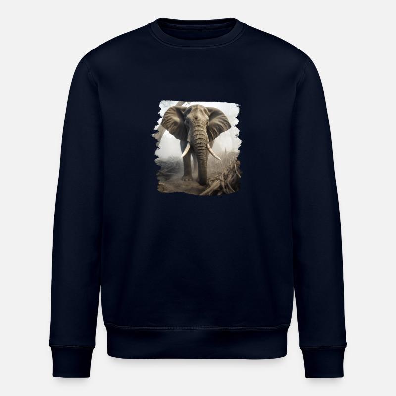Elefanten realistic Elefant - Stanley/Stella Unisex Bio-Sweatshirt ROLLER - Navy