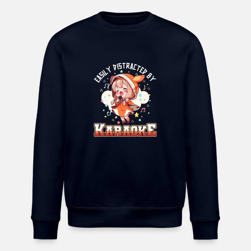 Easily distracted by Karaoke - Stanley/Stella Unisex Bio-Sweatshirt ROLLER - Navy