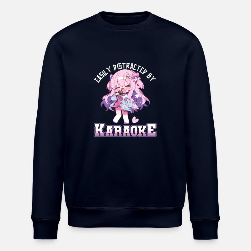 Easily distracted by Karaoke - Stanley/Stella Unisex Bio-Sweatshirt ROLLER - Navy