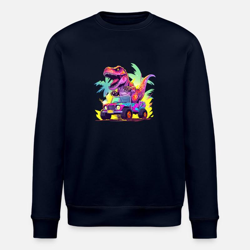 T-Rex conduit un camion monstre - Sweat bio ROLLER Stanley/Stella Unisexe - marine