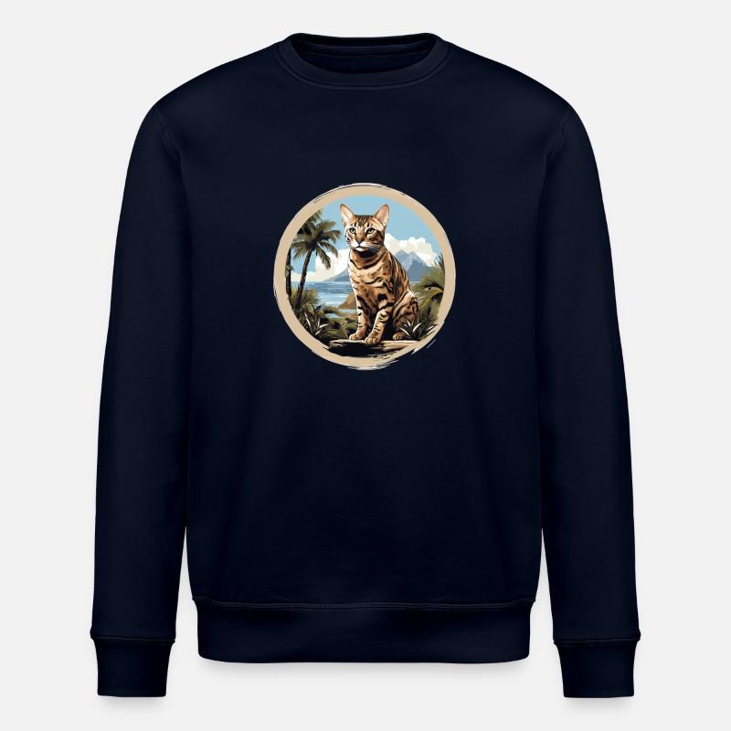 Chat du Bengale - Sweat bio ROLLER Stanley/Stella Unisexe - marine