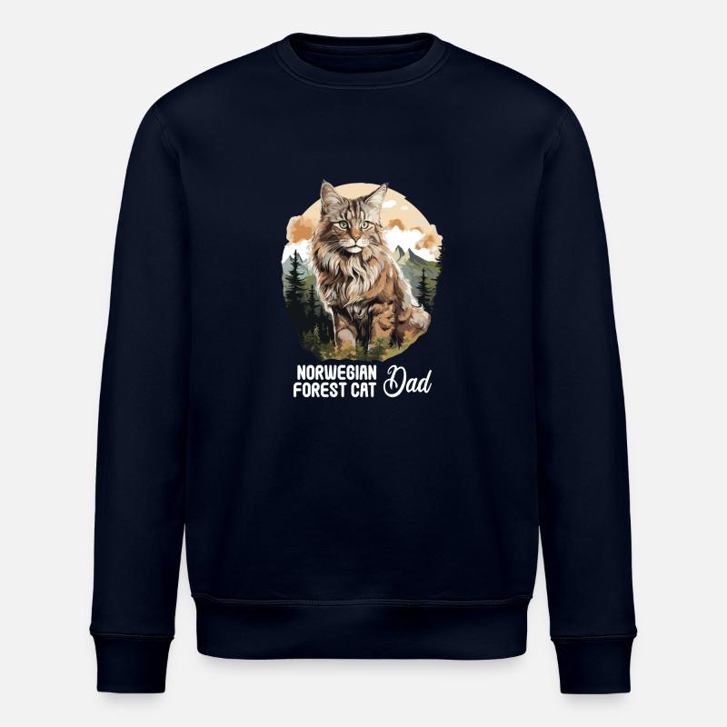 Norwegian Forest Cat - Stanley/Stella ROLLER Unisex Organic Sweatshirt - navy