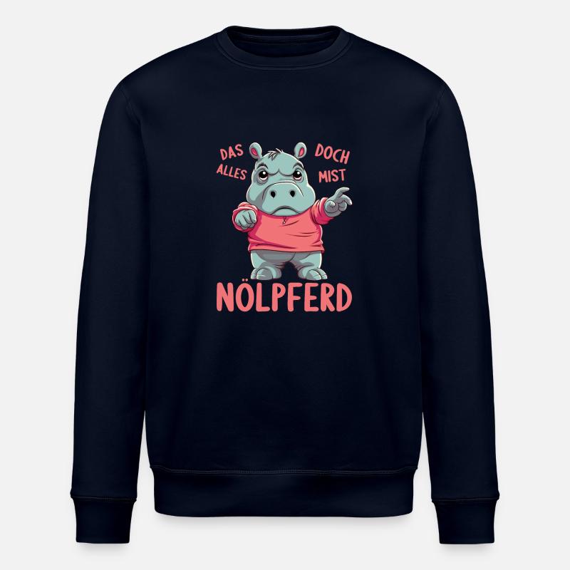 Hippo Hippo Complain Complainer Nölpferd - Stanley/Stella ROLLER Unisex Organic Sweatshirt - navy