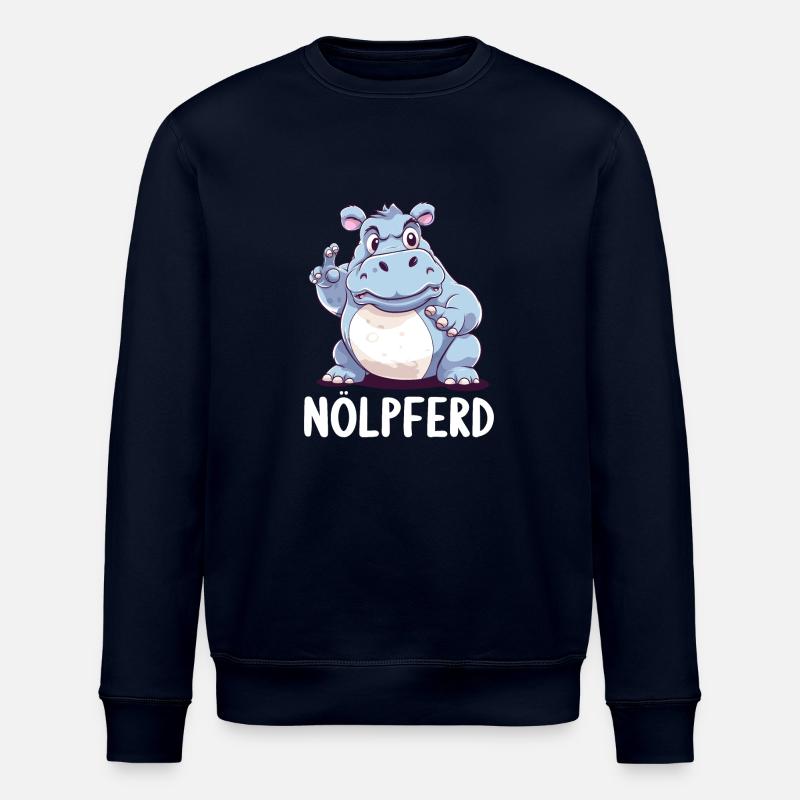 Hippo Hippo Complain Complainer Nölpferd - Stanley/Stella ROLLER Unisex Organic Sweatshirt - navy