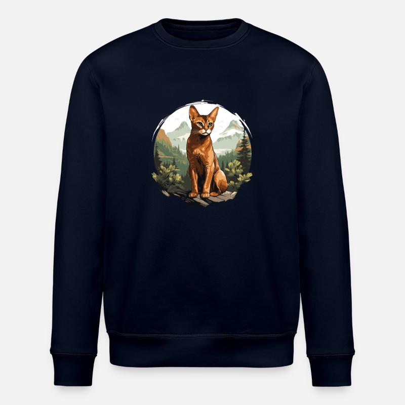 Chat d’Abyssinie Abessinierkatze - Sweat bio ROLLER Stanley/Stella Unisexe - marine
